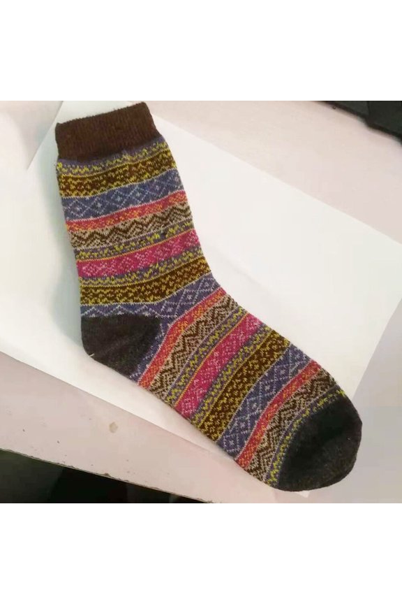 1Pair Warm Rabbit Wool Socks with Delicate Workmanship for Winter and Holiday Wear