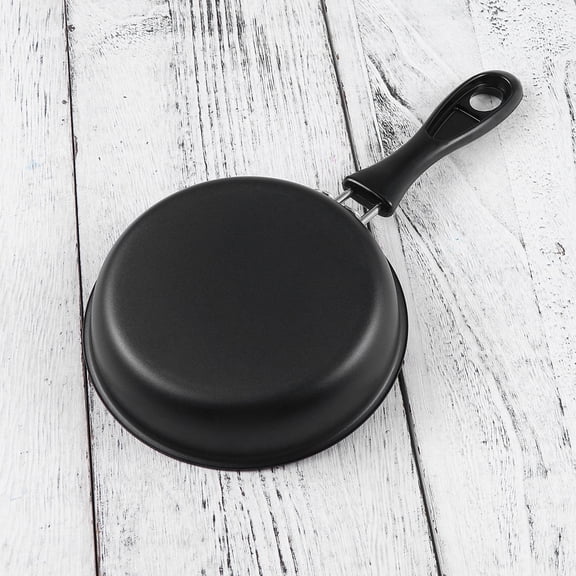 NICERIO 1Pc Black Nonstick Egg Frying Pan for Kitchen Use with Lid Suitable for Gas Induction Cooker