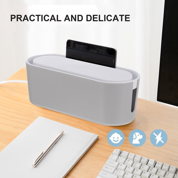 NICERIO 1Pc Convenient Cable Box with Smooth Heat Dissipation and Easy Cable Access in Grey