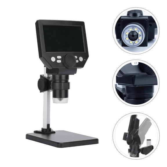 NICERIO 1Pc Digital Microscope with LED Magnification and Aluminum Plastic Support for Detecting