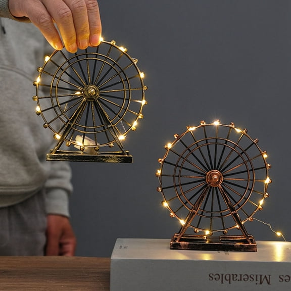 NICERIO 1Pc Ferris Wheel Display Decorative Model Rose Gold Gift for Home