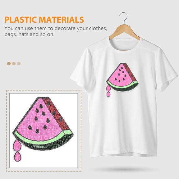 NICERIO 1Pc Handmade Pink Watermelon Patch Sticker for Clothing Bag Decoration Durable and Creative