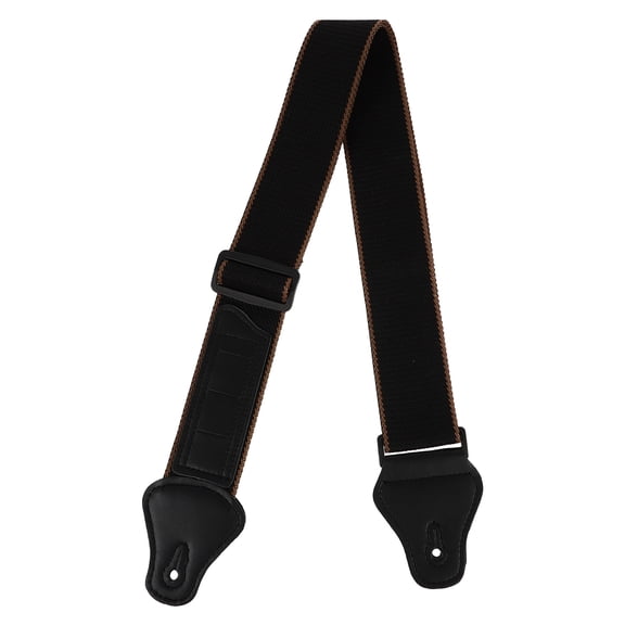 NICERIO 1Pc Simple Black Guitar Strap Soft Breathable Material with Adjustable Length Feature