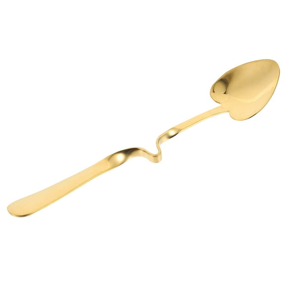 NICERIO 1Pc V Shape Metal Stirring Spoon Golden Bend Design For Family Gathering