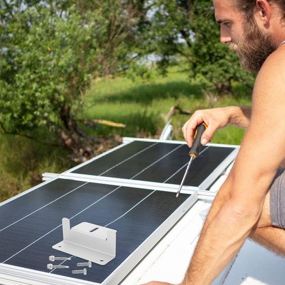 NICERIO 1Set Aluminum Alloy Solar Panel Stand Silver Durable for Outdoor Household Use