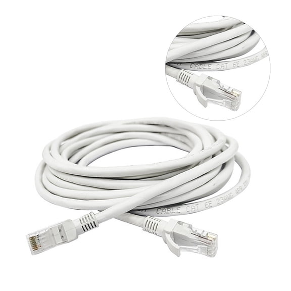 NICERIO Rj45 Cat6 Ethernet Cable White Copper Network Cord for Internet Connection and Data Transfer