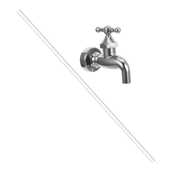 NICERIO 1Set Outdoor Plated Silver Acrylic Fountain Spout with Precise Water Flow Control