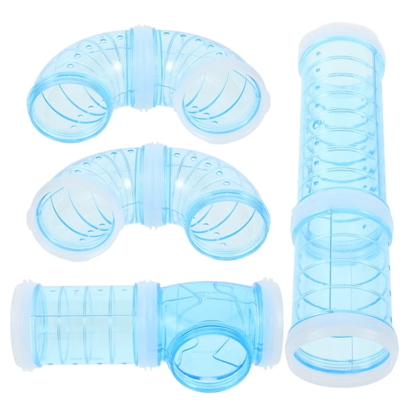 NICERIO 1Set Plastic Blue Hamster Maze Tube External Cage Connector for Dwarf Hamsters and Others
