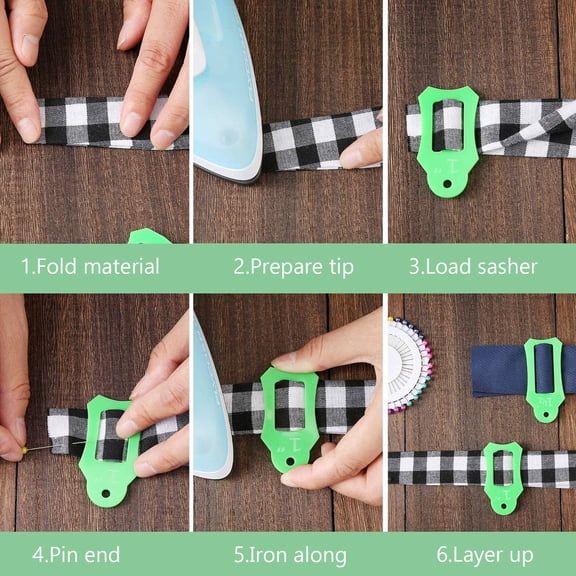 NICERIO 1Set Green Folding Fabric Tool Set with Multi Sized Sewing Clips for Quilting and Patchwork