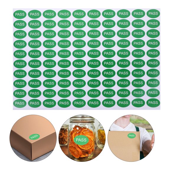 NICERIO 2000Pcs Qc Passed Sticker Green Adhesive Labels for Warehouse Inventory and Quality Test