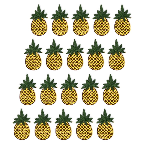 NICERIO 20Pcs DIY Pineapple Iron on Patches for Jackets Jeans Bags Lightweight Durable Fabric Sewing Accessories
