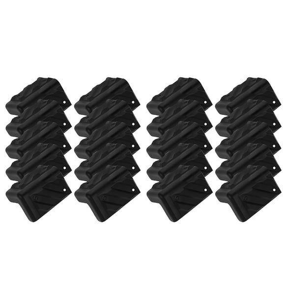 NICERIO 24Pcs Black Plastic Corner Covers for Speaker Cabinets and Furniture Edge Protection