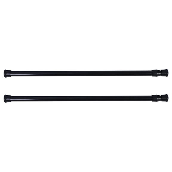 NICERIO 2Pcs Telescopic Black Tension Curtain Poles Steel Rods for Home Clothes Drying and Shower
