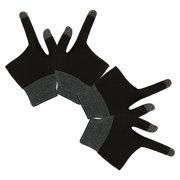 NICERIO 2Pairs Black Gaming Gloves with Graphene Fingertips for Mobile Gaming and Billiards