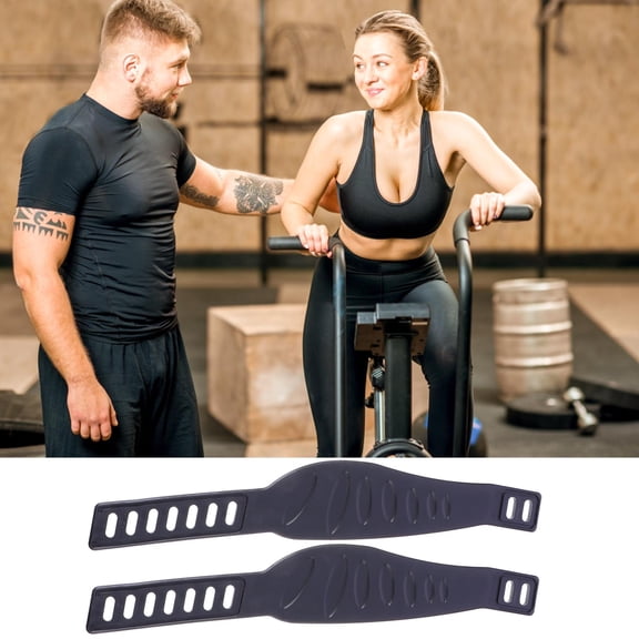 NICERIO 2Pcs Bike Fix Bands Black Plastic Adjustable Straps for Mountain Bikes and Gym Equipment