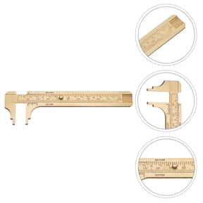 NICERIO 2Pcs Brass Pocket Caliper Dual Scale Sliding Gauge Ruler Precision Measuring Tool Golden