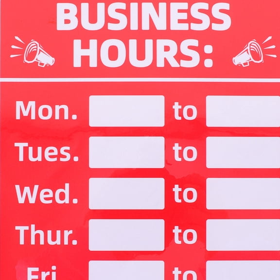 NICERIO 2Pcs Business Hours Window Signs Red PVC Open Closed Adhesive for Store