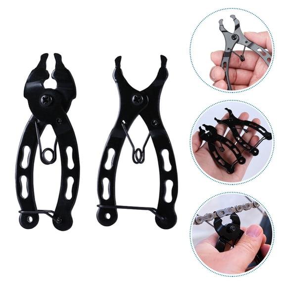 NICERIO 2Pcs Chain Link Removal Tool Steel Black for Cyclists Quick Release and Chain Maintenance