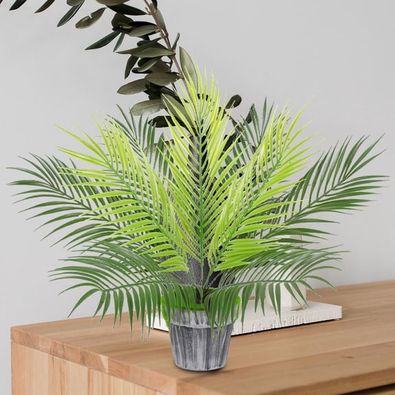 NICERIO 2Pcs Decorative Green Sago Cycas Leaf Fake Plant for Room Garden Home Party Decor