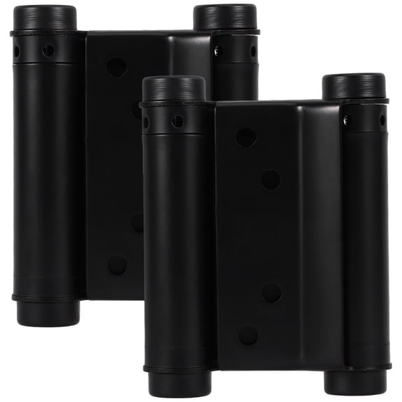 NICERIO 2Pcs Double Swing Door Hinges Black Stainless Steel Spring Loaded for Home Use