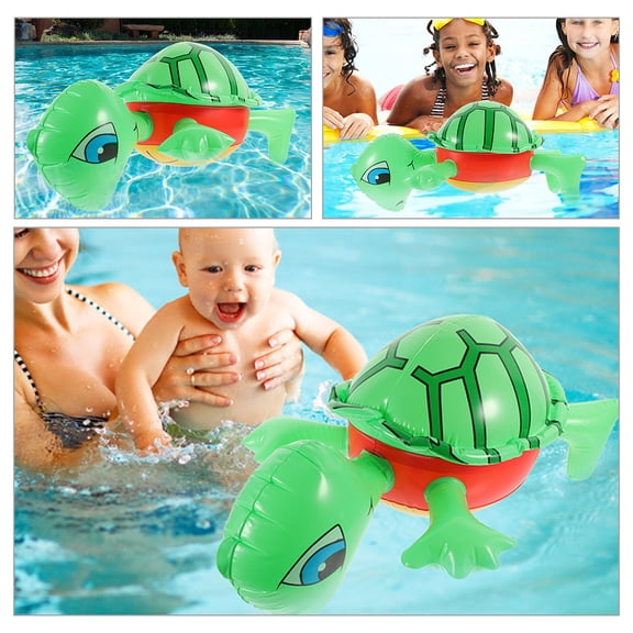 NICERIO 2Pcs Green Inflatable Turtle Balloons Made of Durable PVC for Party and Pool Use