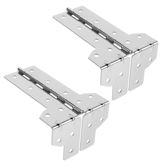 NICERIO 2Pcs Lshaped Flight Case Hinge Plated Silver for Audio Rack Mixing Console Case Repair