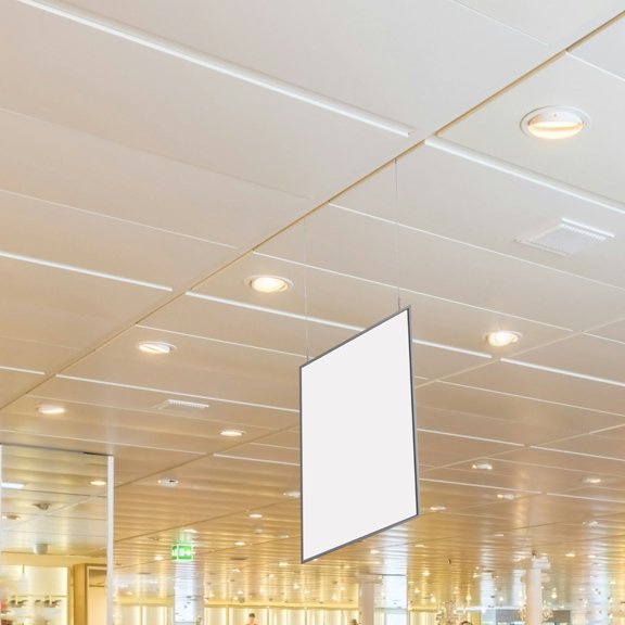 NICERIO 2Pcs Metal Suspension Ceiling Hangers with Stainless Steel Cable for Safe Art Display