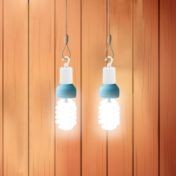 NICERIO 2Pcs Modern White Light Socket Lamp Holder with Hook for Hotel and Corridor Lighting