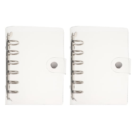 NICERIO 2Pcs PVC Notebook Covers White Transparent Diary Planner Loose Leaf Binder Protectors