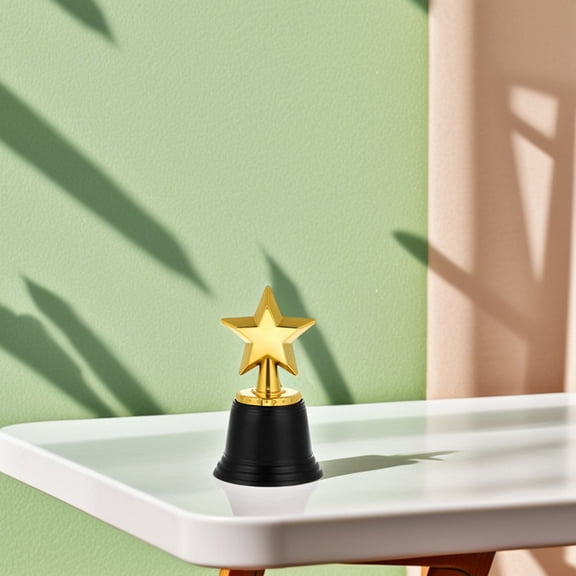 NICERIO 2Pcs Plastic Trophy Awards for Cheer and Sports Competitions with Inspiring Star Props
