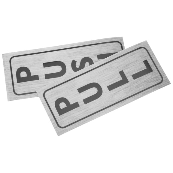 NICERIO 2Pcs Plated Silver Push Pull Door Signs Self Adhesive Stickers for Office Store Sliding Door Instructions