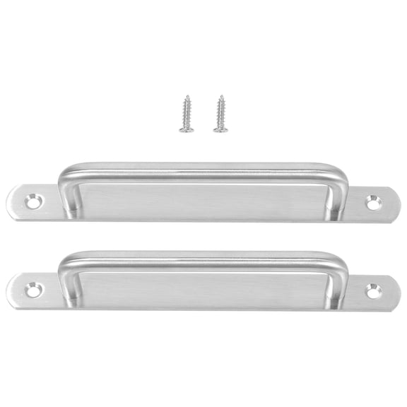 NICERIO 2Pcs Rust Resistant Stainless Steel Barn Door Handles Sliding Door Pulls Plated Silver