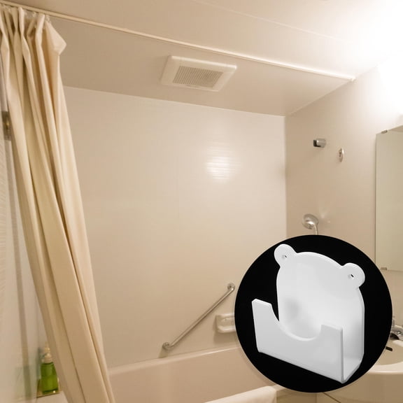 NICERIO 2Pcs Shower Rod Brackets White for Home Use with Anti Slide Curved Groove Design