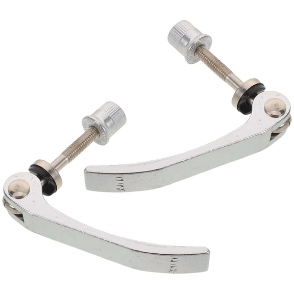 NICERIO 2Pcs Silver Bike Seatpost Clamp Quick Release Lever with Durable Aluminum Alloy