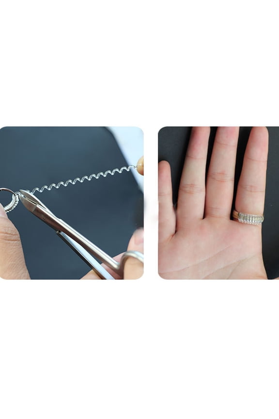 2Pcs Spiral Coil Ring Fitter for Loose Rings Transparent Size Adjustment for Men