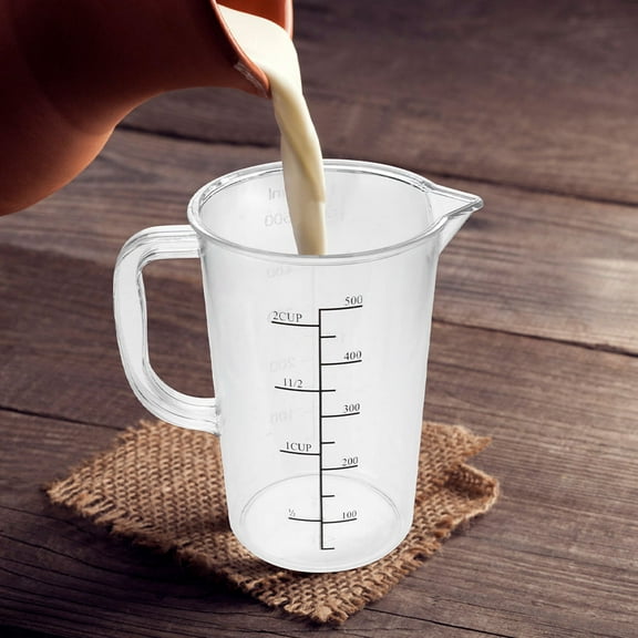 NICERIO 2Pcs Transparent Measuring Cup Set Large Capacity Kitchen Graduated Liquid Container