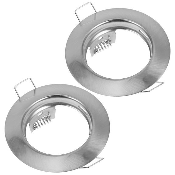 NICERIO 2Pcs Versatile Silver Spotlight Light Frames Metal Trim Ring for Home Ceiling Lighting