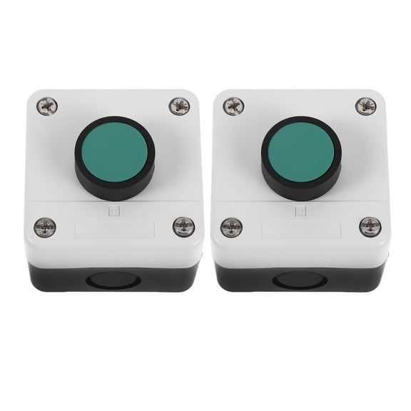 NICERIO 2Pcs Weatherproof Emergency Stop Push Button with Protective Cover for Elevator Safety System