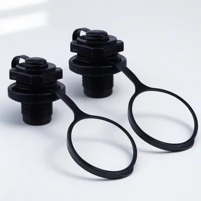 NICERIO 2Pcs Boat Air Valve Replacement Black Screw Caps for Inflatable Boats Kayak Mattresses