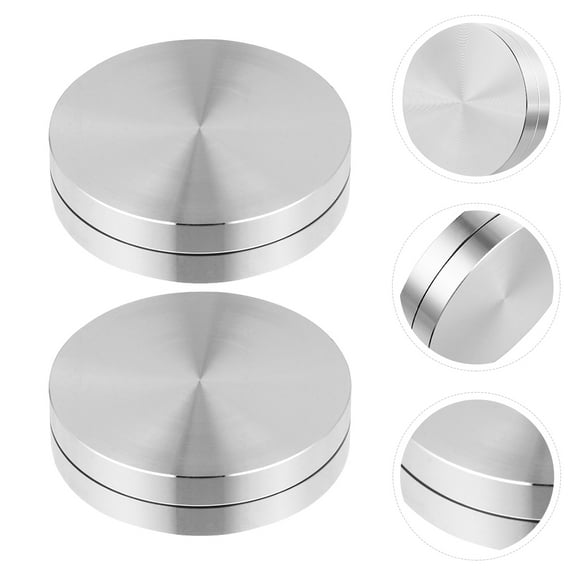 NICERIO 2-Pack Aluminum Cake Turntable Rotating Stand for Decorating and Baking Tools