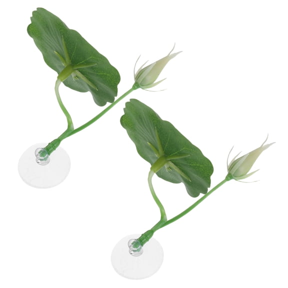 NICERIO 2pcs Betta Fish Leaf Hammock Lotus Pad with Suction Cup Abs Green
