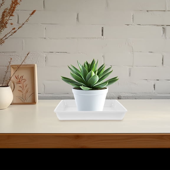 NICERIO 2Pcs White Plant Saucer Drip Tray Tray for Garden and Indoor Use