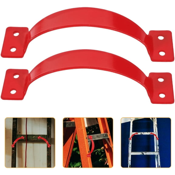 NICERIO 2pcs Step Ladder Handles Ladder Accessories Red Antislip Maintenance Tasks
