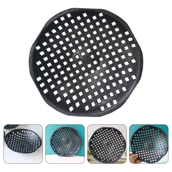 NICERIO 30Pcs Black Plastic Bonsai Pot Pads Breathable Mesh Mats for Flowerpot Bottom Ventilation