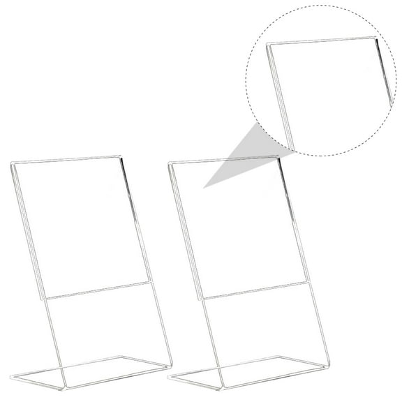 NICERIO 3Pcs Acrylic Sign Holder Transparent Display Stand L Shaped Desktop Menu Storage Rack