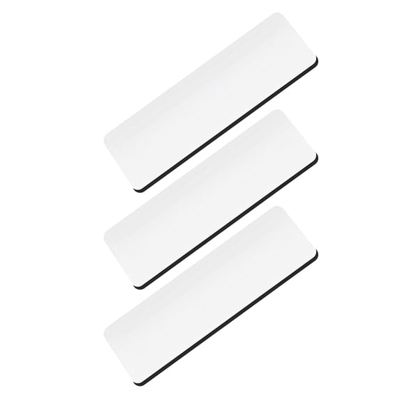 NICERIO 3Pcs DIY White Blank Name Badges with Clips Lightweight Wear Resistant for Conferences