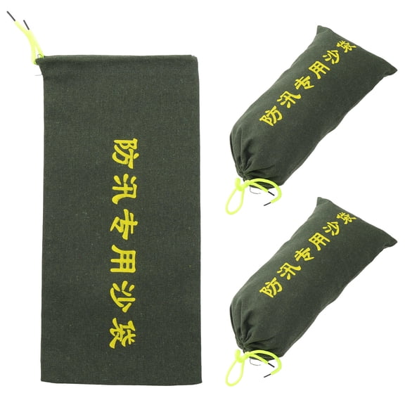 NICERIO 3Pcs Flexible Canvas Flood Barriers for Home Door Flood Control in Olive Green