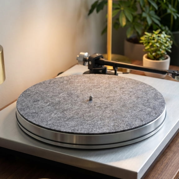NICERIO 3Pcs Soft Felt Turntable Record Mat with Anti Vibration and Enhanced Audio Fidelity