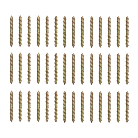 NICERIO 40pcs Double End Threaded Screw Zinc Plating Assorted Tapping for Woodworkers