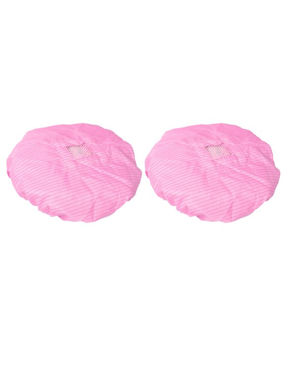 4Pcs Breathable Protective Pink Work Hat with Mesh Window for Cleanroom Use